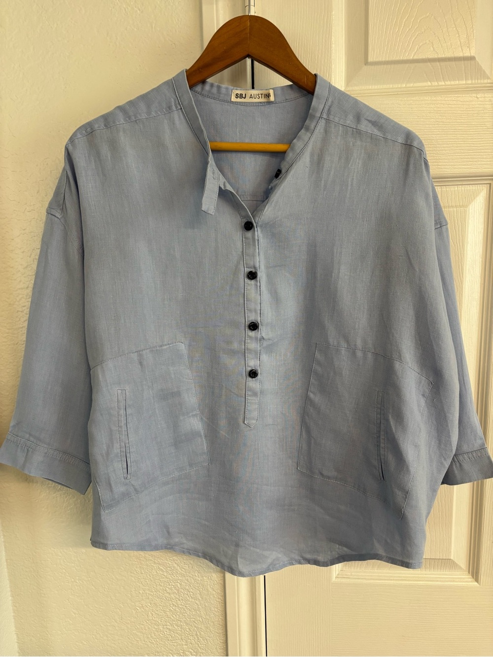 SBJ‎ Austin Women Size 3/4 Blue Isabel 100% Cotton Top